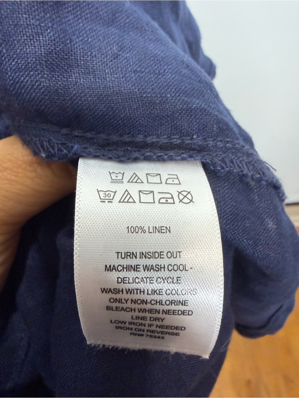 Sigrid Olsen 100% Linen Navy Blue M - Picture 11 of 12